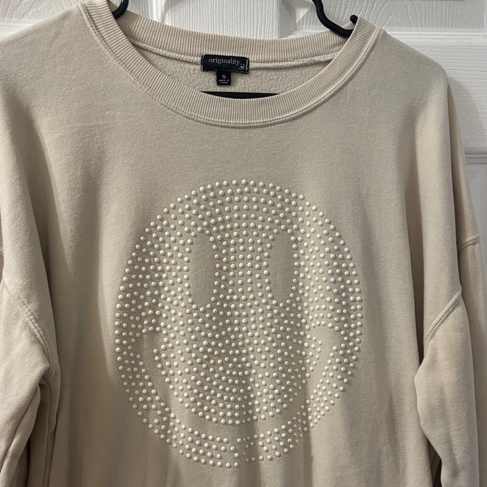 Beaded Smiley 😃 Crew Neck